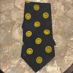 Smiley Face Navy Blue Tie by Designs by A Rogers
